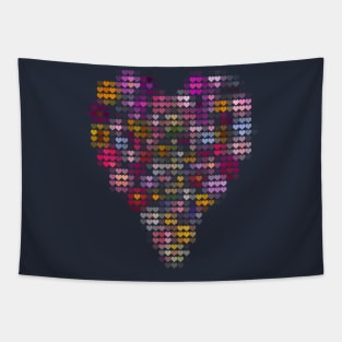 Floral Valentines Day Heart Filled with Hearts Tapestry