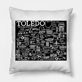 Toledo Ohio Map Pillow