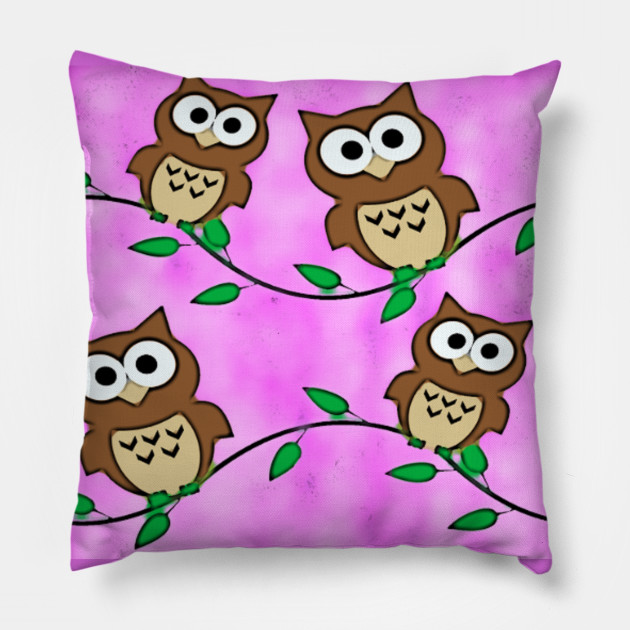 pink owl pillow