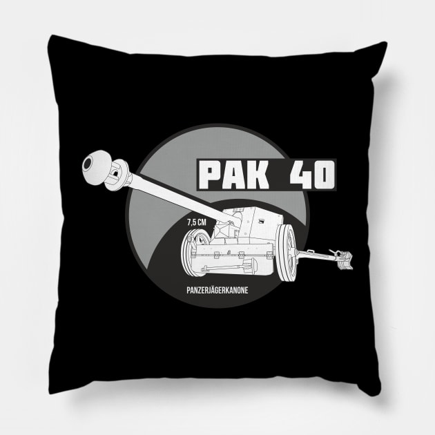 7.5 cm Pak 40 anti-tank gun Pillow by FAawRay