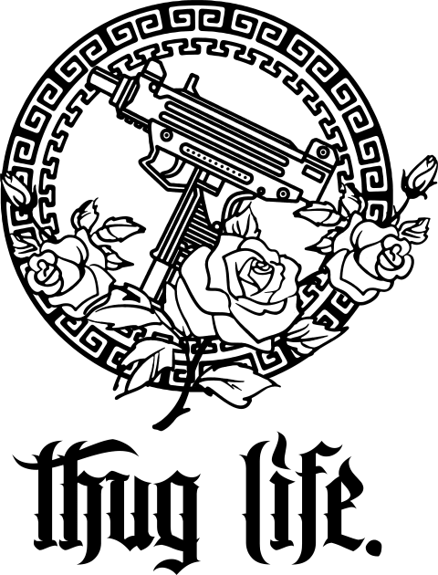 Thug Life #1 /// Tattoo Style Illustration Design Kids T-Shirt by DankFutura