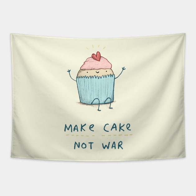 Make Cake Not War Tapestry by Sophie Corrigan