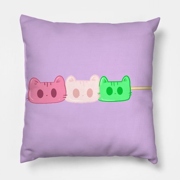 Kitty Dango Pillow by Witchvibes