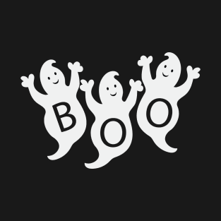 Ghost Boo Trio Cute Funny Halloween Art Graphic T-Shirt