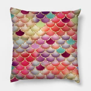 Colorful Glitter Mermaid Scales Pillow