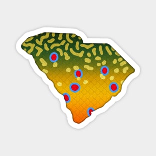 Brook Trout Fish South Carolina State Map Fishing Gifts Magnet