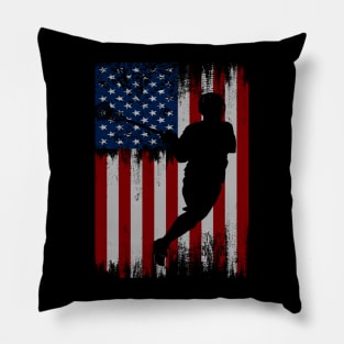 lacrosse american flag Pillow