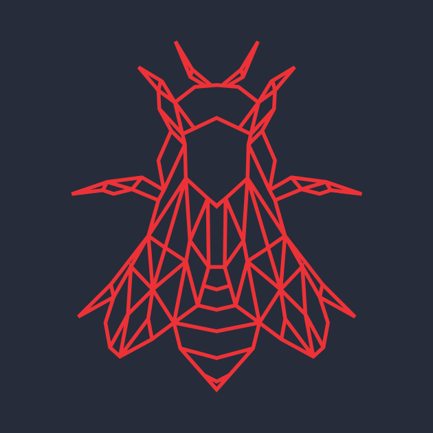Geomentric Bee in red by teall