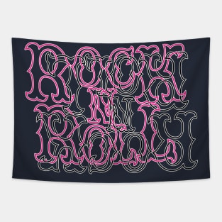 Pink and Black RocK n RolL Anagram Tapestry