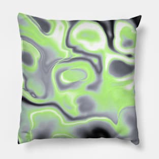 Agender Pride Abstract Swirled Spilled Paint Pillow