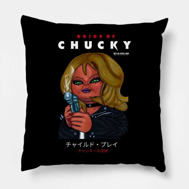 Bride of Chucky Pillow by Zenpaistudios