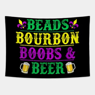 Beads Bourbon Boobs and Beer Mardi Gras Tapestry