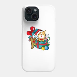 With gingerbread man in package - Corgi Christmas Phone Case