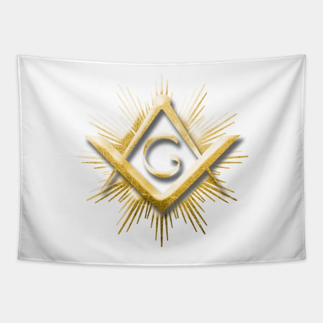 Freemasonry symbol - Square, compass ang G letter Tapestry by NxtArt