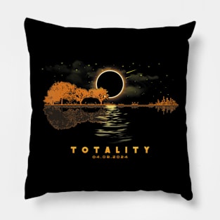 America Guitar Totality 04 08 24 Total Solar Eclipse 2024 Pillow