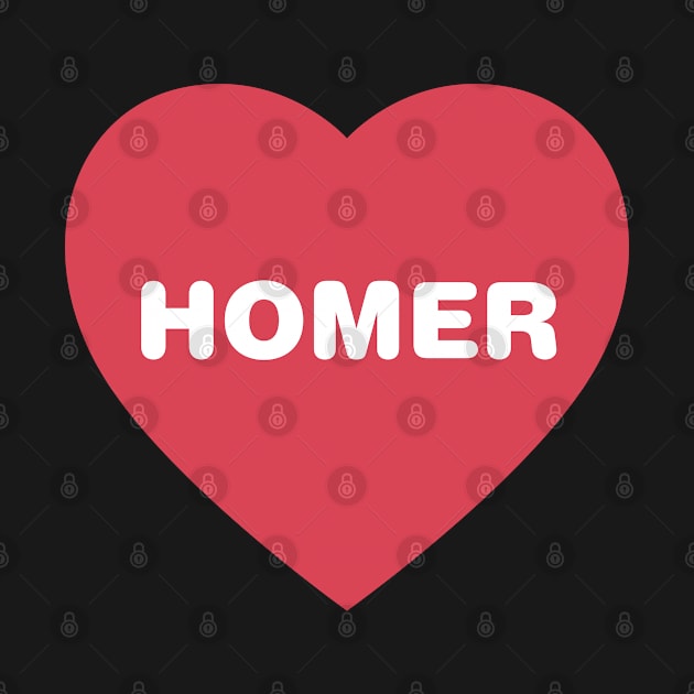 Homer Red Heart in Bold Font by modeoftravel