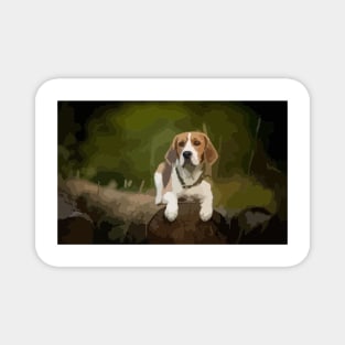 Cute Beagle Digital Painting Magnet