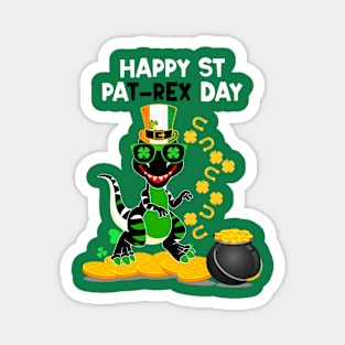 happy st pat rex day Dinosaur Magnet