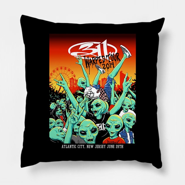 311 Warped Tour 2019 Pillow by BUSTLES MOTORCYCLE