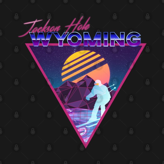 Retro Vaporwave Ski Mountain | Jackson Hole Wyoming | Shirts, Stickers, and More! by KlehmInTime