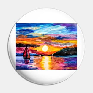 Sailing at sunset Pin