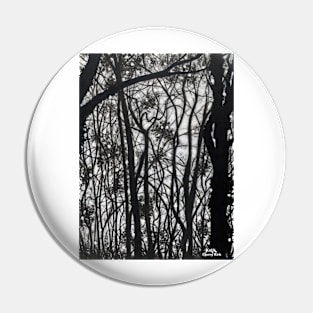 'BLACK TREES AGAINST GREY SKY' Pin