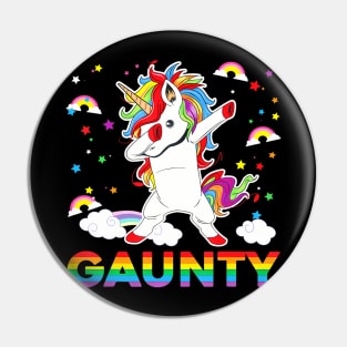 Gay Aunt Magical Dabbing Unicorn LGBT Gay Lesbian Pin