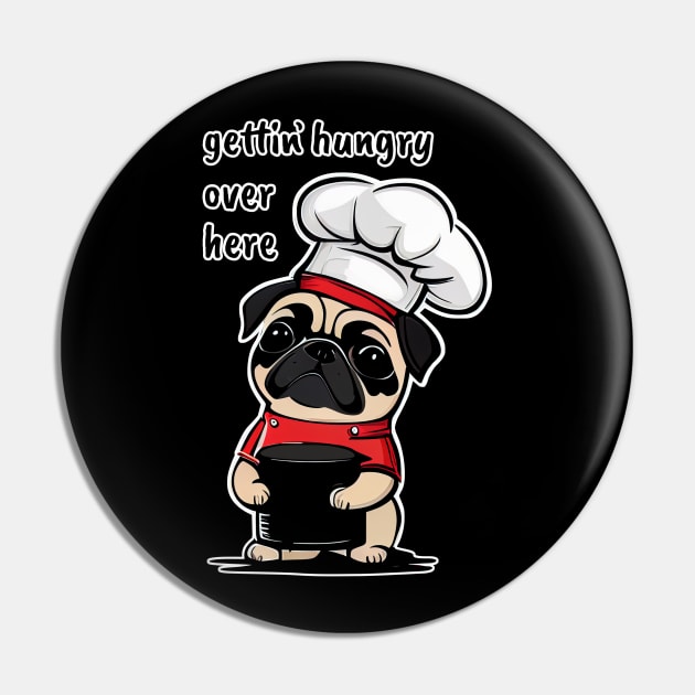 Hungry Pug Dog Pin by gezwaters