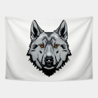 Modern Comic Book Art Wolf Face Tapestry