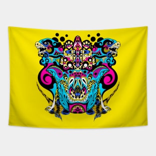 the kaiju world in the hand of gods ecopop beast totonac wallpapers Tapestry