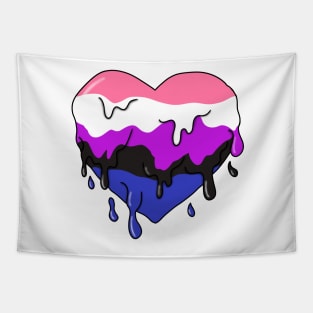 Melting Genderfluid heart Tapestry