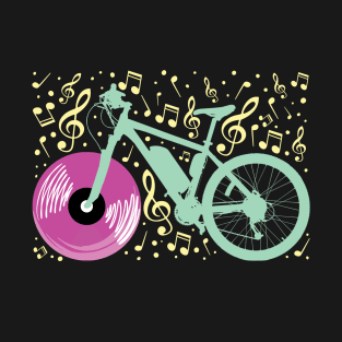 Bicycle Cycling Road Bike Music Record Player T-Shirt