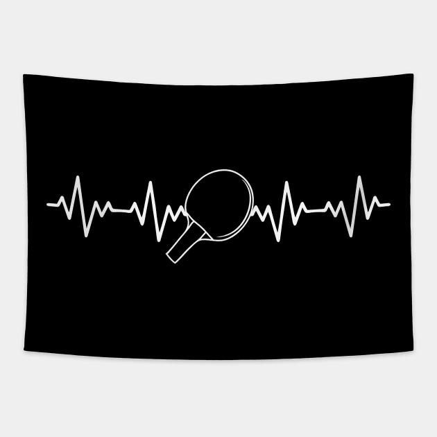 Table Tennis Heartbeat - Ping Pong Enthusiast Tapestry by DefineWear