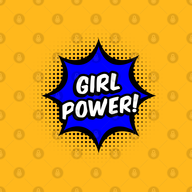 Girl Power! - Blue comic style - L by ruben vector designs