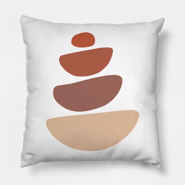 Pebbles Balance Zen Terracotta Pillow by Inogitna Designs