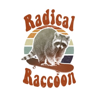 Radical raccoon on a skateboard retro T-Shirt