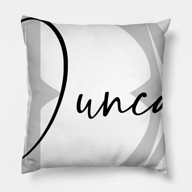 Duncan Second Name, Duncan Family Name, Duncan Middle Name Pillow by Huosani