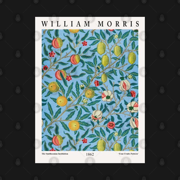 William Morris Exhibition Wall Art Print Poster Canvas, Morris Textile Art, Four Fruits Pattern by VanillaArt