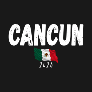 Cancun Souvenir 2024 Vacation Trip Mexico Travel Flag Group T-Shirt