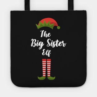 Matching Family Christmas Group Elf Gift - The Big Sister Elf - Funny Pajama Christmas Holiday Tote