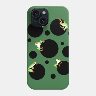 Tree Frogs on Polka Dots Phone Case