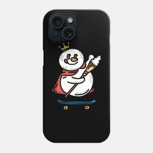 Snowman Skateboard Phone Case