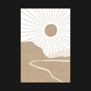 Neutral abstract sun landscape T-Shirt