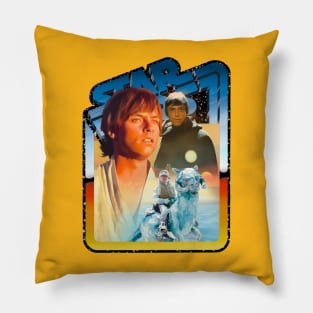 Hero (Black starfield, desert border) Pillow