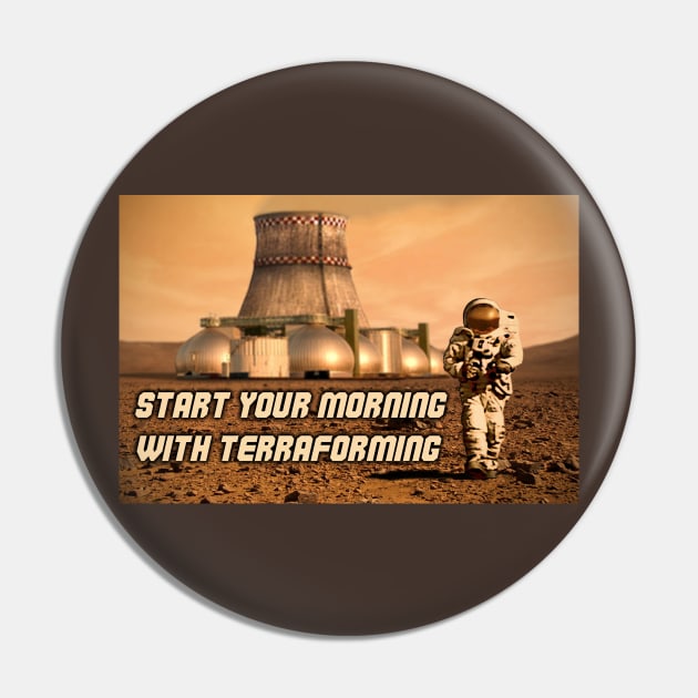 Mars Terraforming Pin by SPACE ART & NATURE SHIRTS 