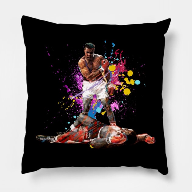 Muhammad Ali Brush Pillow by BLACKLEAF