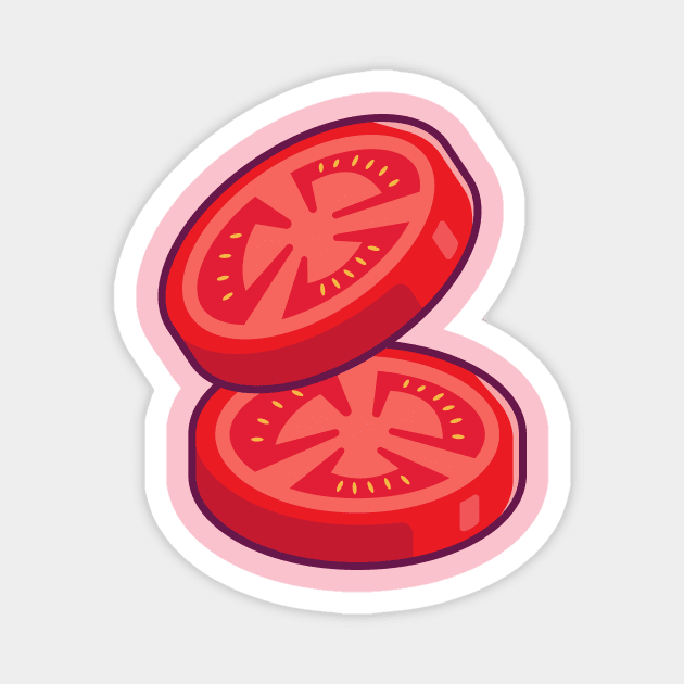 Tomato Slice Cartoon Magnet by Catalyst Labs