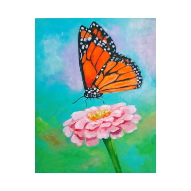 Vibrant orange butterfly on a flower by DesignsByFitne