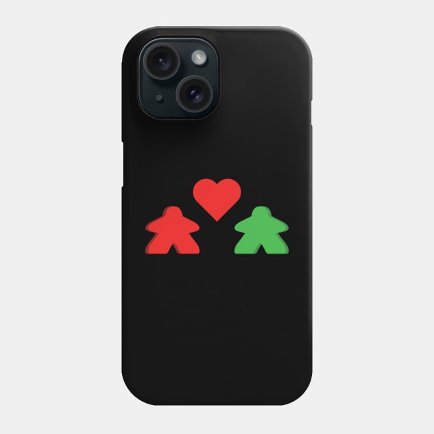 Red And Green Meeple Couple Board Game Valentine's Day Phone Case by Shadowisper