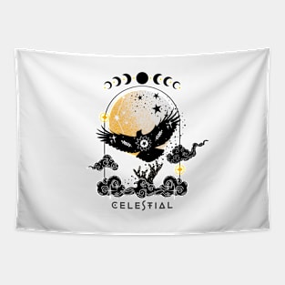 Celestial spirit animal crow Tapestry